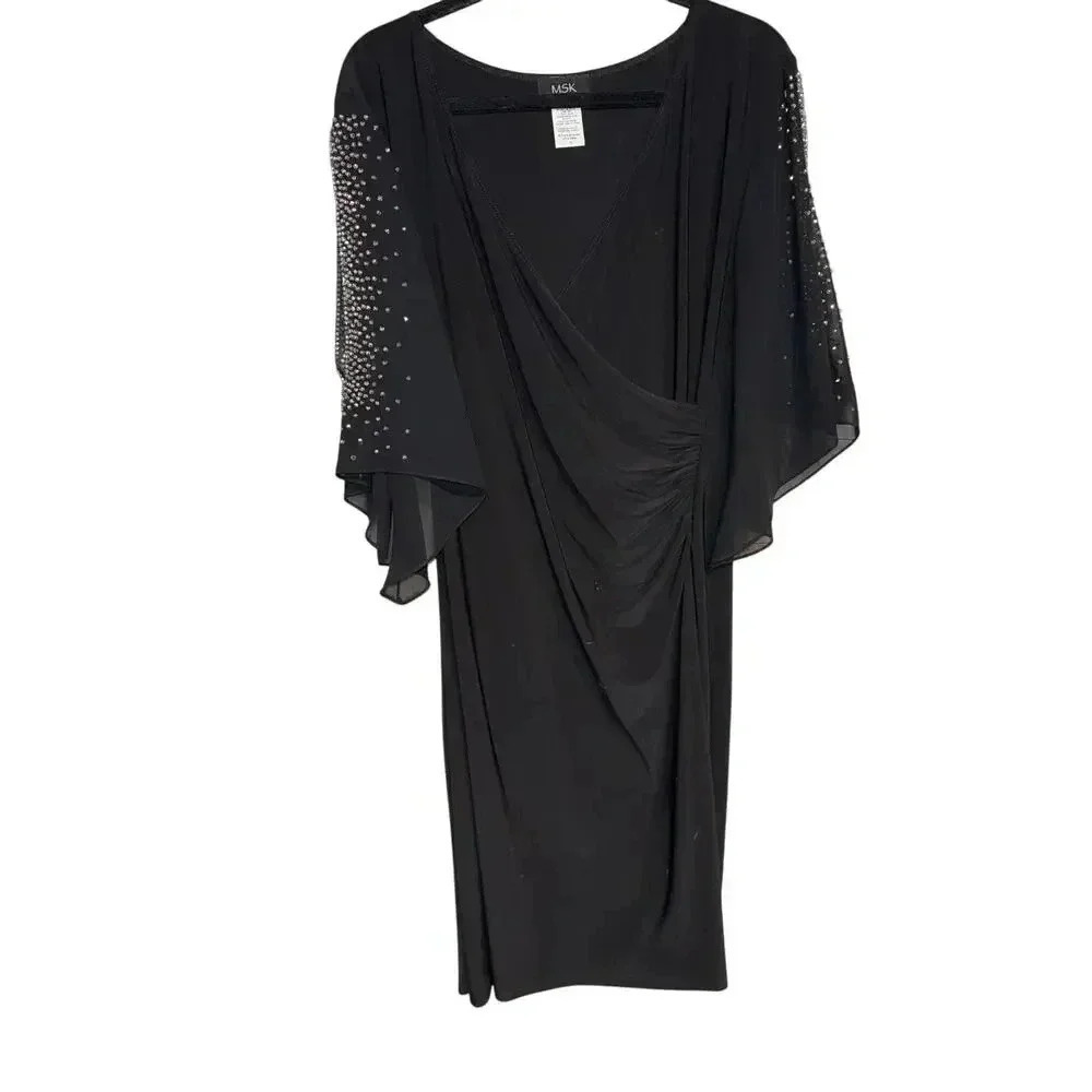 MSK BLACK beaded dress size 10 holidays, Christmas, new years